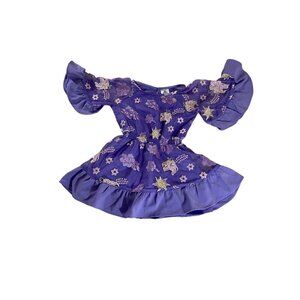 Dinsey Princess Repunzel Toddlers Purple Embridered Costume Cosplay Dress - 5/6